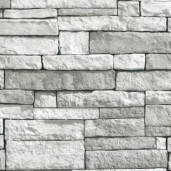 Decomode Vliesbehang Stones Lichtgrijs-Brico Best