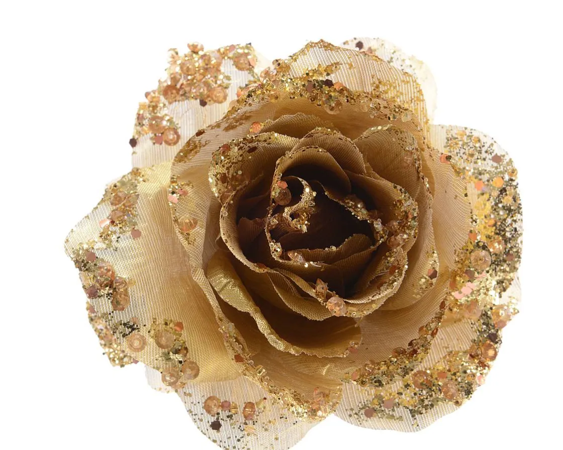 Brico Decoris Bloem Op Clip Goud 14 Cm Online