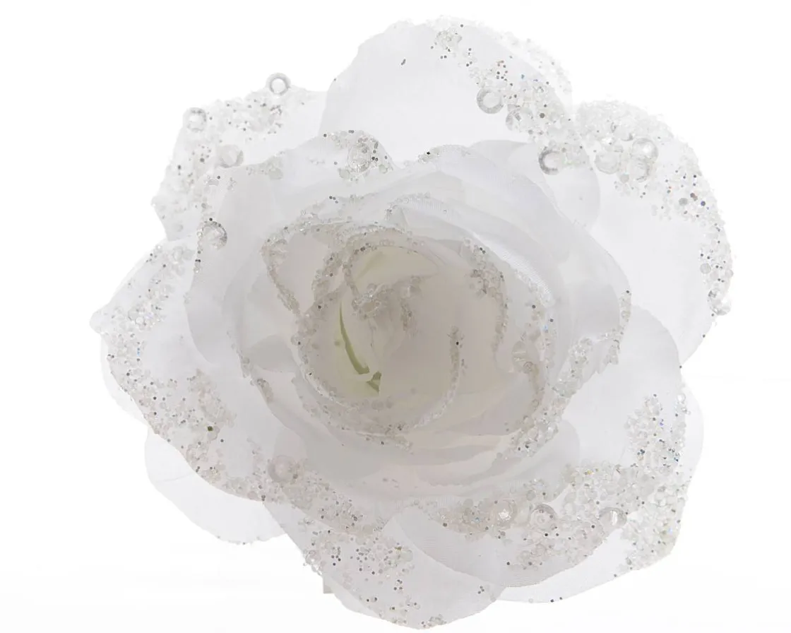 Brico Decoris Bloem Op Clip Wit 14 Cm Best