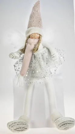 Brico Decoris Fee Knuffel Wit/Roze 40Cm