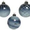Brico Decoris Kerstbal Blauw Transparant Glas O8Cm 1Stk Best