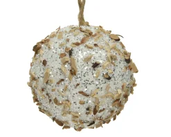 Brico Decoris Kerstbal Glitter Foam Wit 8Cm Hot