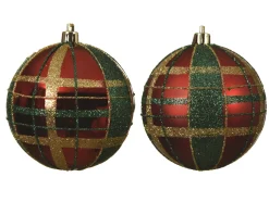 Brico Decoris Kerstbal Ruitjespatroon 8Cm 1Stuk Hot