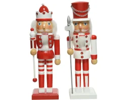 Brico Decoris Kerstfiguur Notenkraker Mdf Rood-Wit 25Cm Diversen Sale