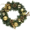 Brico Decoris Kerstkrans Glitter 30Cm Groen/Goud Sale