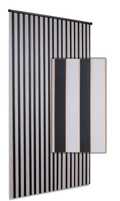 Degor Deurgordijn Linten Zwart/Wit 90X220Cm-Brico Outlet