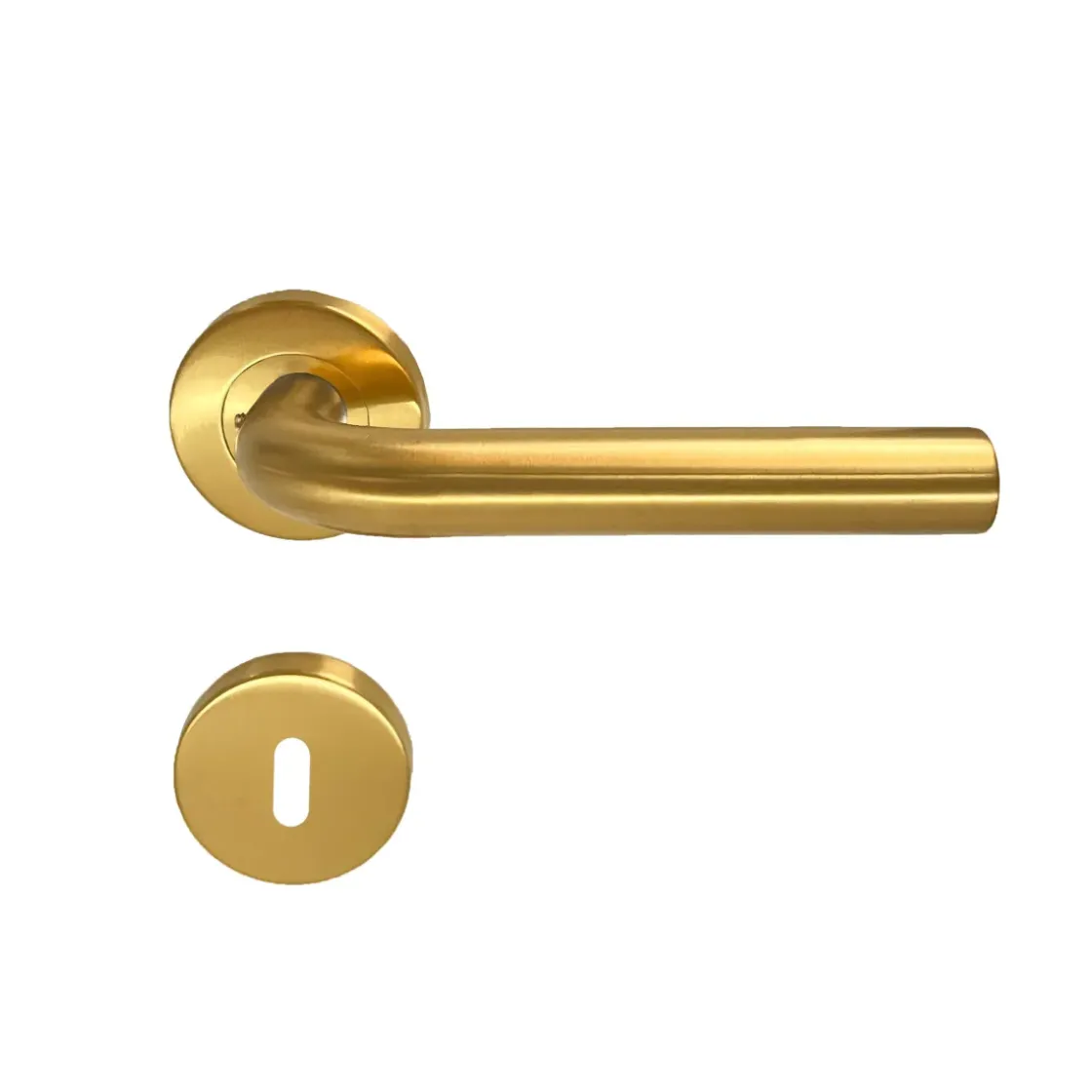 Deurkruk Rond Rozet Dolce Pvd Mat Messing-Brico Sale