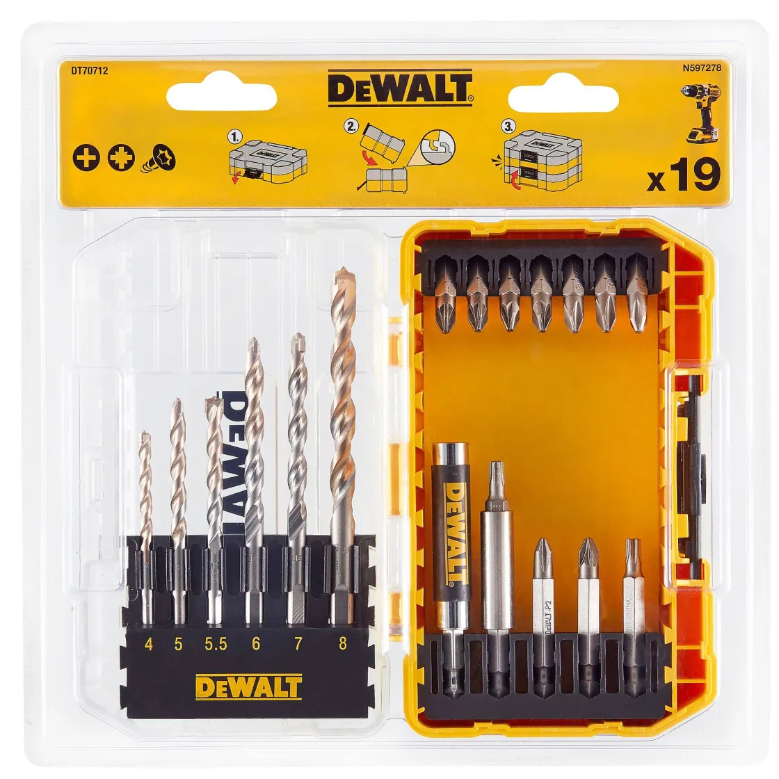 Brico Dewalt Betonboren,- En Schroefbit Set Dt70712-Qz 19-Delige Online