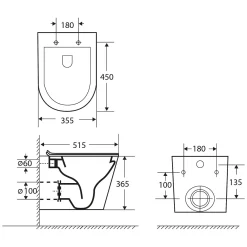 Brico Differenz Hangtoilet Mat Zwart | Soft-Close & Quick Release Toiletzitting |Randloos Toiletpot Clearance