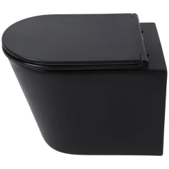 Brico Differenz Hangtoilet Mat Zwart | Soft-Close & Quick Release Toiletzitting |Randloos Toiletpot Clearance