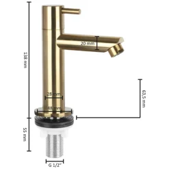 Brico Differnz Fonteinkraan Mix&Match Recht Goud Mat New