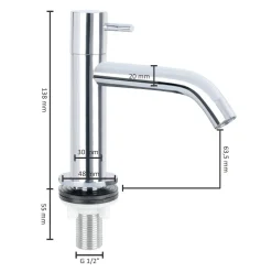 Brico Differnz Fonteinkraan Mix&Match Gebogen Chroom Mat Hot