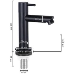 Brico Differnz Fonteinkraan Mix&Match Recht Zwart Mat Online