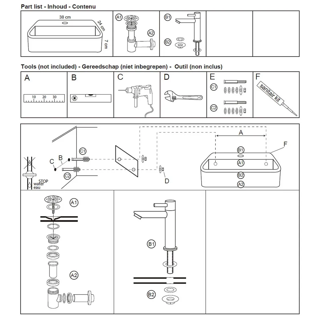 Brico Differnz Ovale Small Fonteinset Natuursteen New