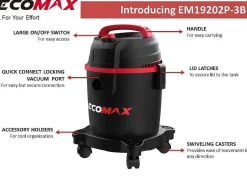 Brico Ecomax Stofzuiger Nat-Droog Pp 11 Liter Clearance