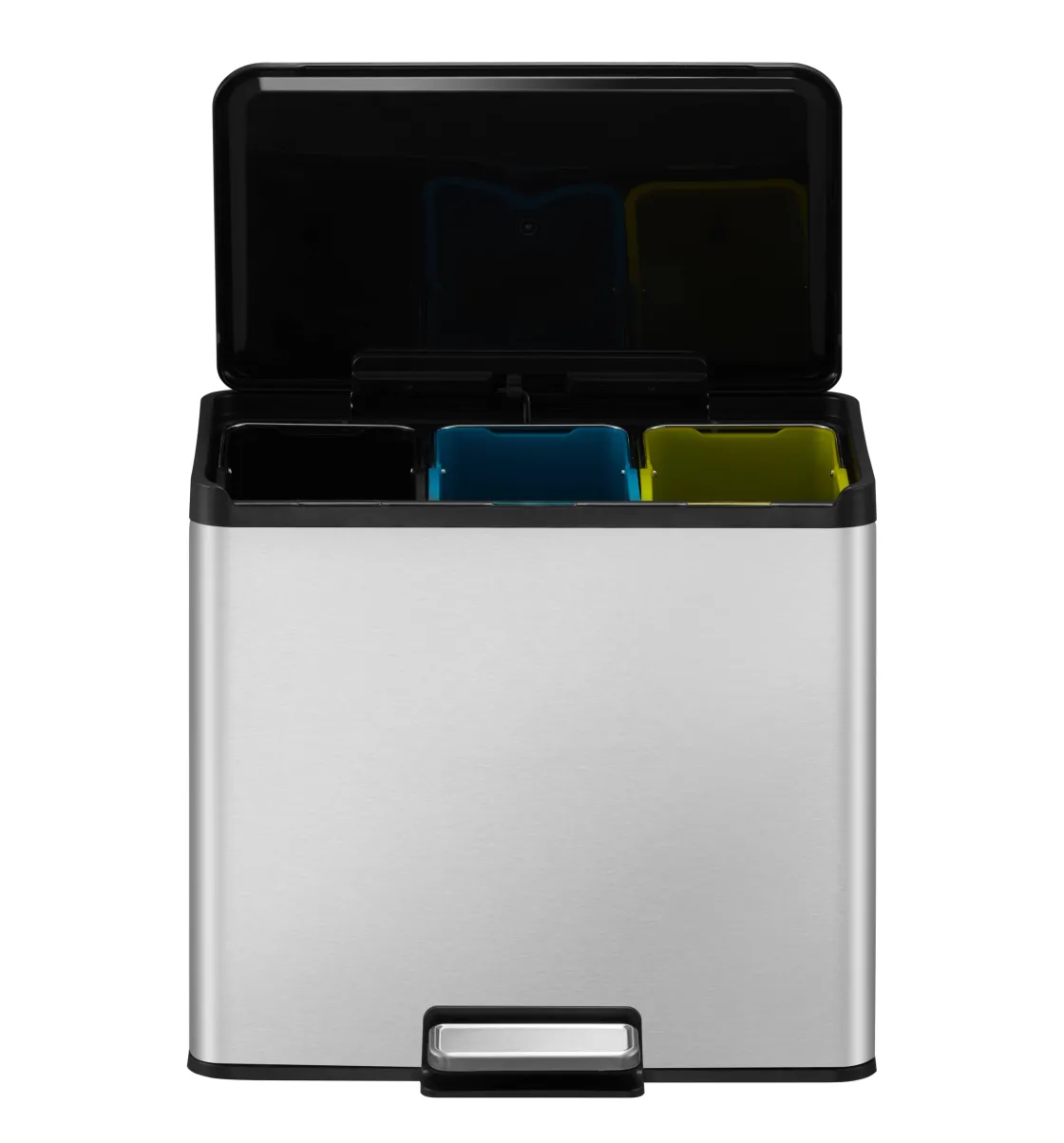 Brico Eko Pedaalemmer Essential Met 3 Binnenemmers Voor Het Scheiden Van Afval Geborsteld Rvs 3X9L Hot