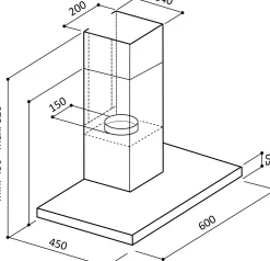 Brico Electrum Schouwafzuigkap Tsh 62120C Bl 60 Cm Mat Zwart Best