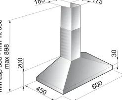Brico Electrum Schouwafzuigkap Ch611Lx Rvs 60Cm Clearance