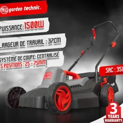 Brico Elem Garden - Elektrische Grasmaaier 1500W - Maaibreedte 37Cm Outlet