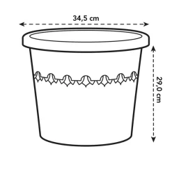 Elho Bloempot Algarve Cilindro Rond O35Cm Terra-Brico New