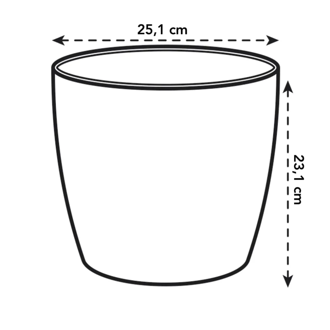 Elho Bloempot Brussels Diamond Rond O25Cm Oyster Pearl-Brico New