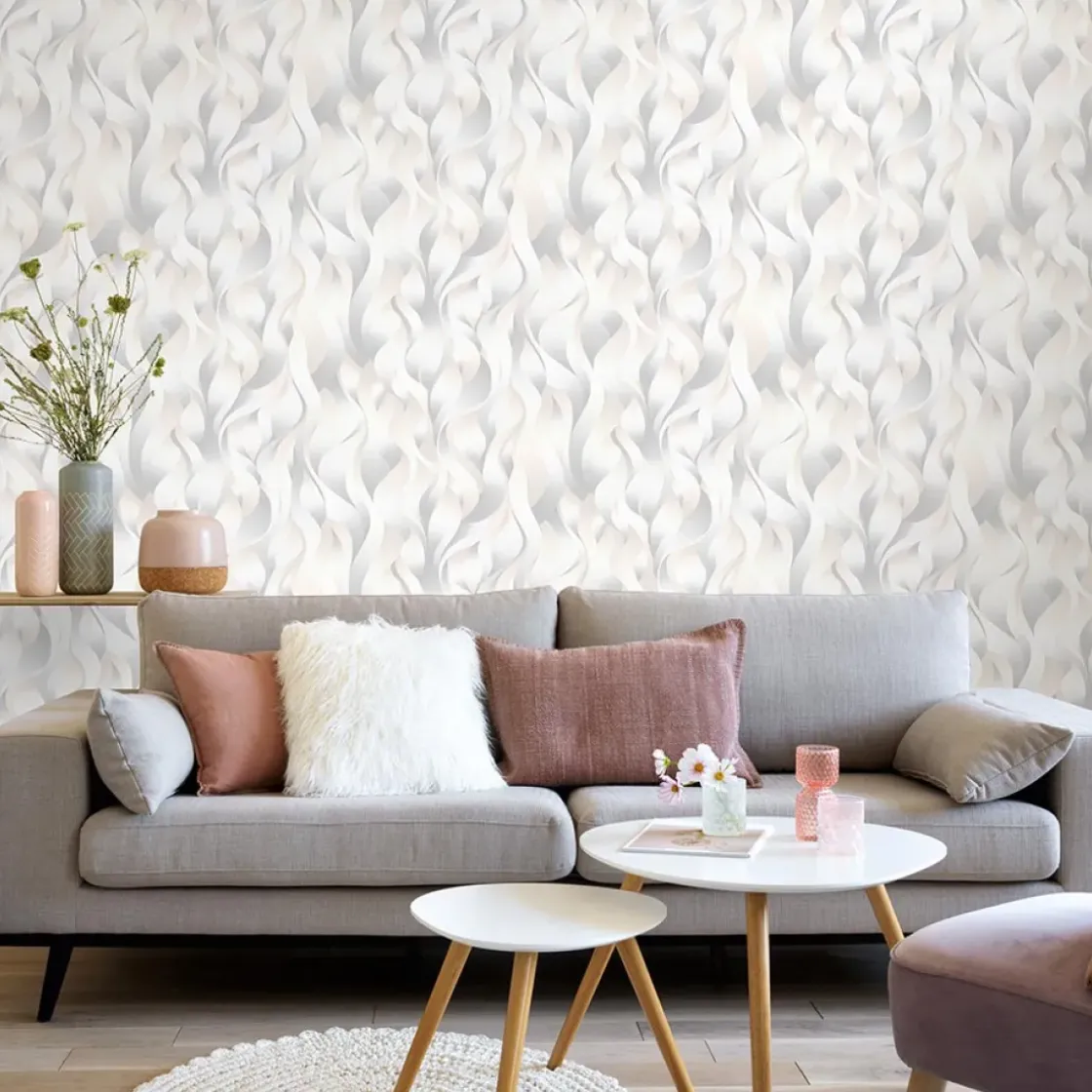 Elle Decoration Vliesbehang Curls Creme-Brico Discount