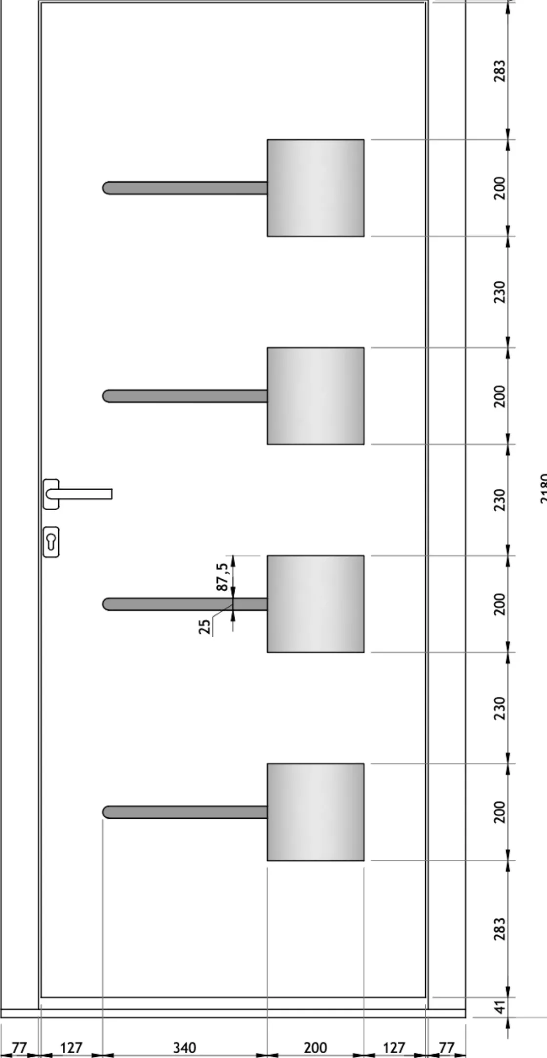 Elsealu Buitendeur Soria Antracietgrijs 218X96Cm-Brico Hot