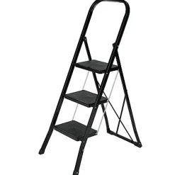 Brico Escalo Huishoudladder Escalo 'Color Step' Gelakt Zwart Staal 3 Treden Online