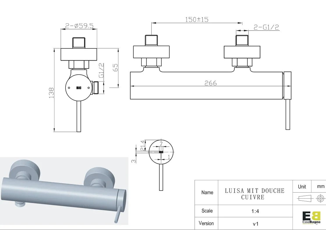 Brico Essebagno Douchemengkraan Luisa Koper Best