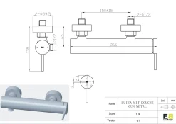 Brico Essebagno Douchemengkraan Luisa Gun Metal New