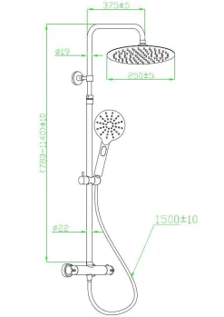 Brico Essebagno Doucheset Kissy Met Thermostatische Mengkraan Mat Zwart Online