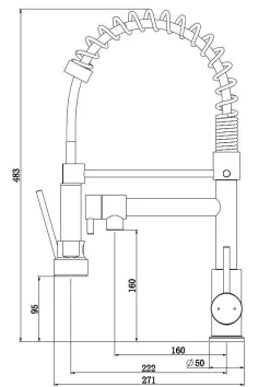 Brico Essebagno Keukenkraan Big Pro Met Uittrekbare Handdouche Zwart
