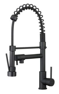 Brico Essebagno Keukenkraan Big Pro Met Uittrekbare Handdouche Zwart