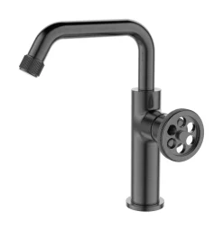 Brico Essebagno Wastafelmengkraan Indus Gun Metal Hot
