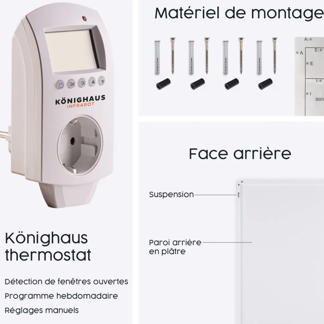 Infrarood & Halogeenradiators<Brico Eurom Infraroodwarmtepaneel Sani 600W Zwart