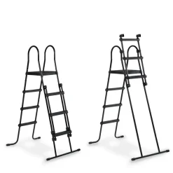 Exit Black Leather Opzetzwembad Met Overkapping En Zandfilter- En Warmtepomp Zwart 400X200X122Cm-Brico Outlet