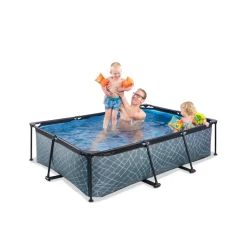 Exit Stone Opzetzwembad Met Filterpomp Grijs 220X150X65Cm-Brico Hot