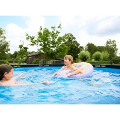 Exit Wood Opzetzwembad Met Filterpomp Bruin O360X122Cm-Brico New