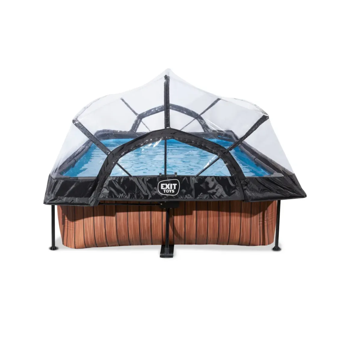 Exit Wood Opzetzwembad Met Overkapping En Filterpomp Bruin 300X200X65Cm-Brico Outlet