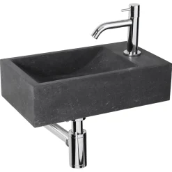 Brico Fonteinset Parta Bombai Black Natuursteen Wasbak 40 X 23 X 11 Cm Discount