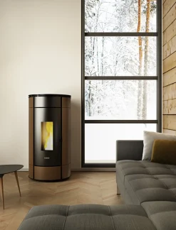 Pelletkachels<Brico Freepoint Pelletkachel Globe Moka 10,5Kw