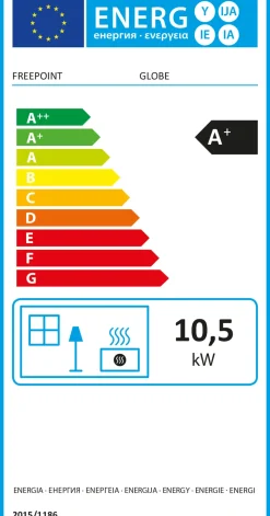 Pelletkachels<Brico Freepoint Pelletkachel Globe Moka 10,5Kw
