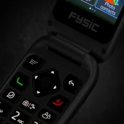 Fysic F25 - Eenvoudige Mobiele Klaptelefoon Voor Senioren Met Sos Noodknop, Zwart-Brico Discount