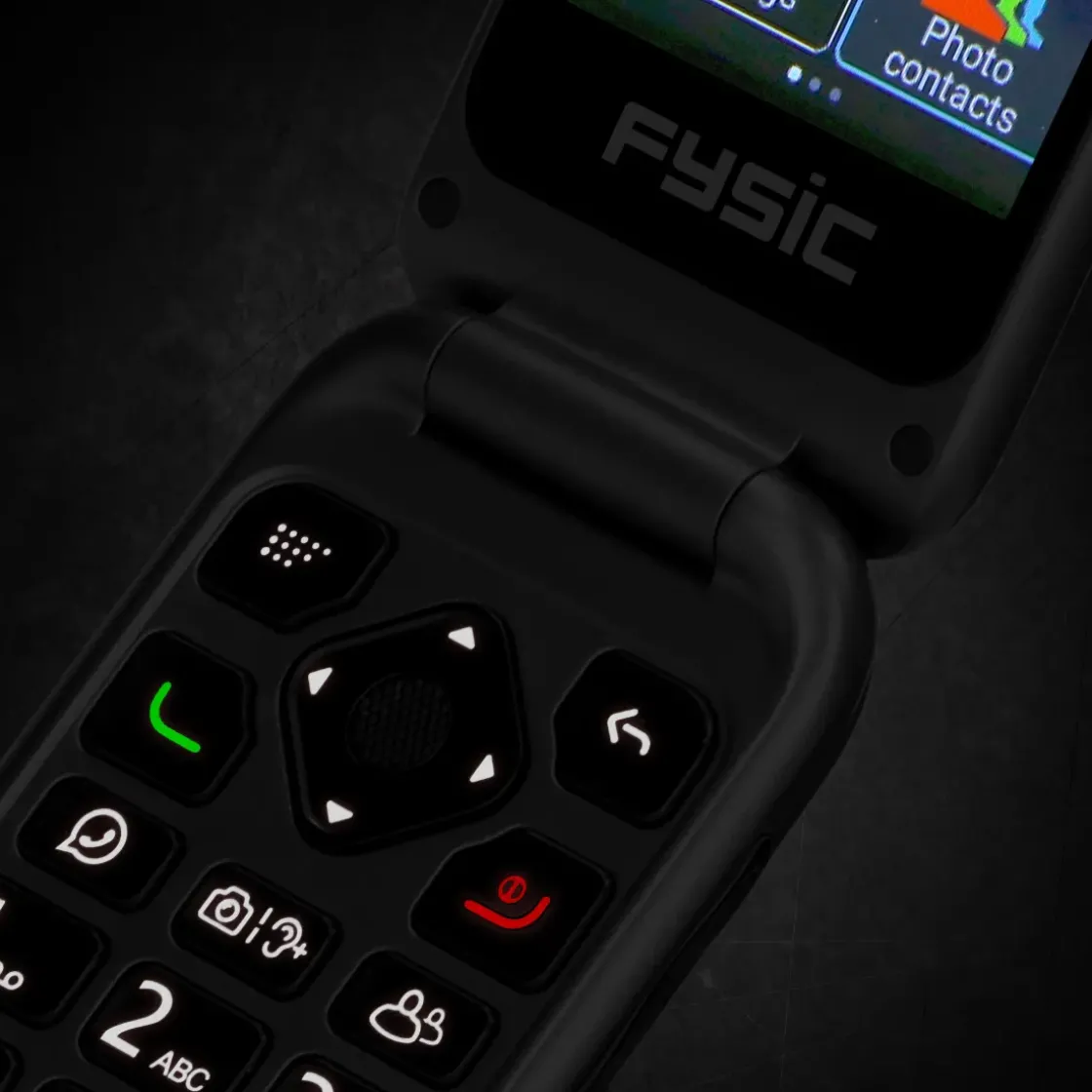 Fysic F25 - Eenvoudige Mobiele Klaptelefoon Voor Senioren Met Sos Noodknop, Zwart-Brico Discount