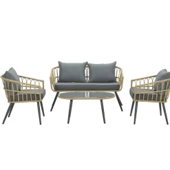 Garden Impressions Tarulo Loungeset 4-Delig - Donker Grijs-Brico Best