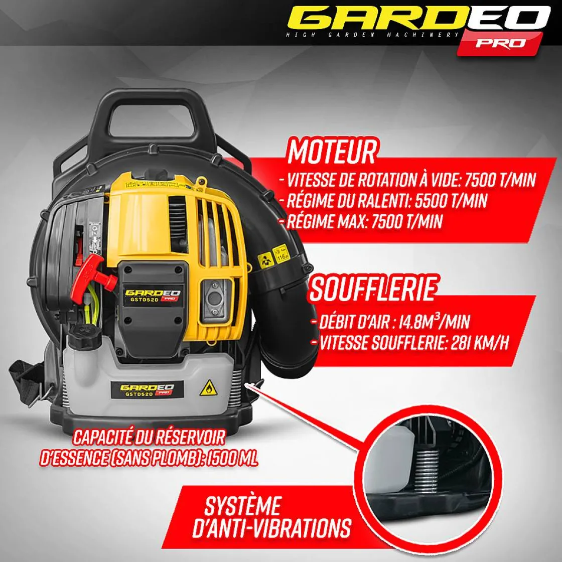 Brico Gardeo Pro - Thermische Rugblazer 52Cc - 281Km/H Clearance