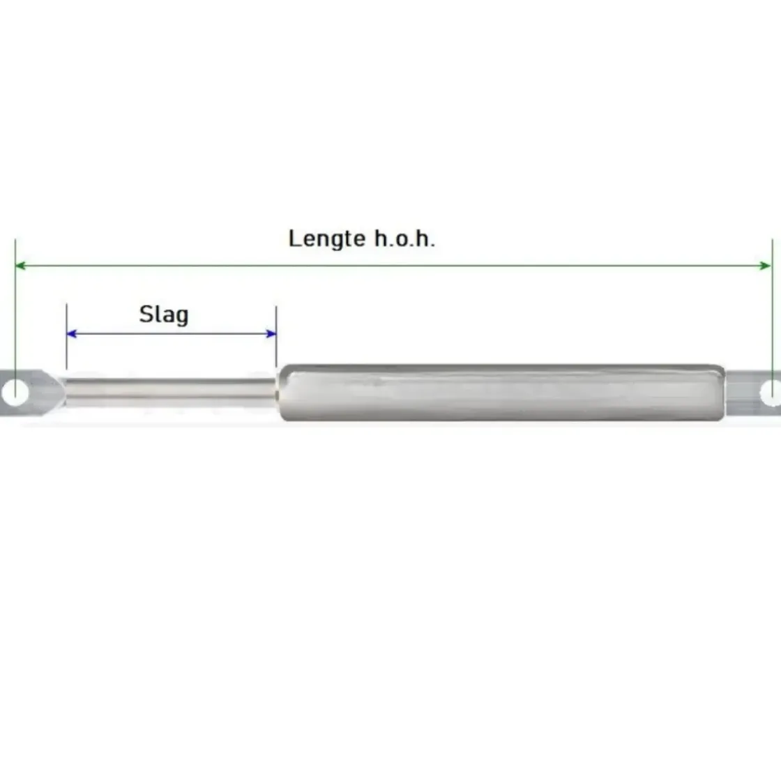 Gasveer Zwart - 550Mm - 290N - Inclusief Bevestigingen-Brico