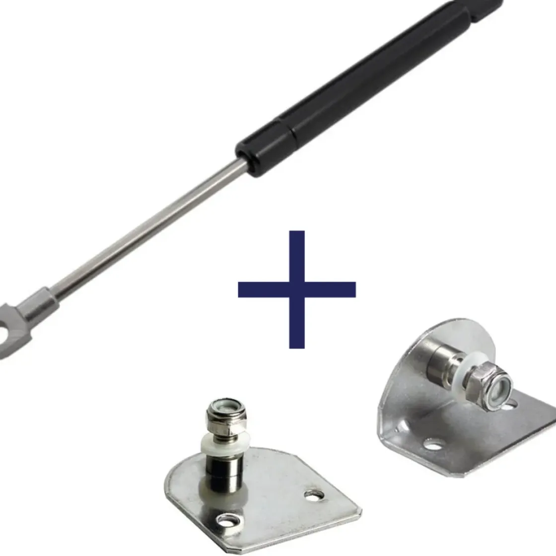 Gasveer Zwart - 600Mm - 360N - Inclusief Bevestigingen-Brico