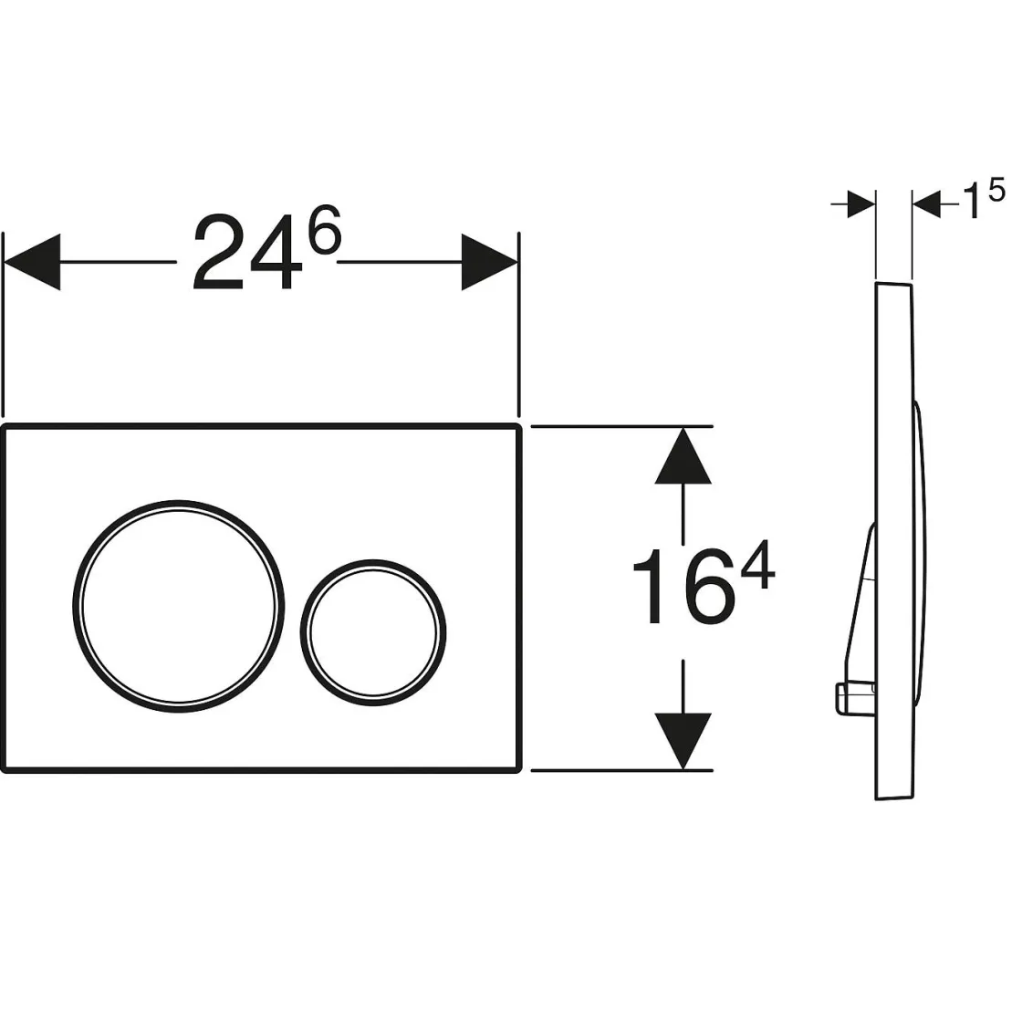 Brico Geberit Bedieningspaneel Sigma 20 Voor Up320, Up720, Up300 En Up700 Inbouwreservoirs| 246X164Mm Verchroomd Clearance