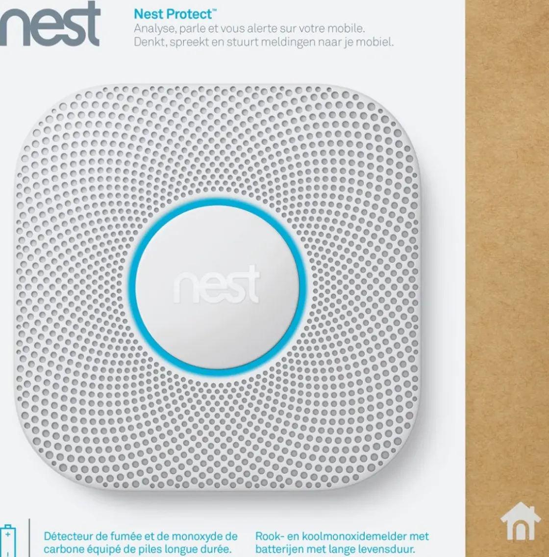 Google Nest Rook- En Koolmonoxidemelder Protect + Batterij-Brico Best